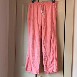 Pink linen pants